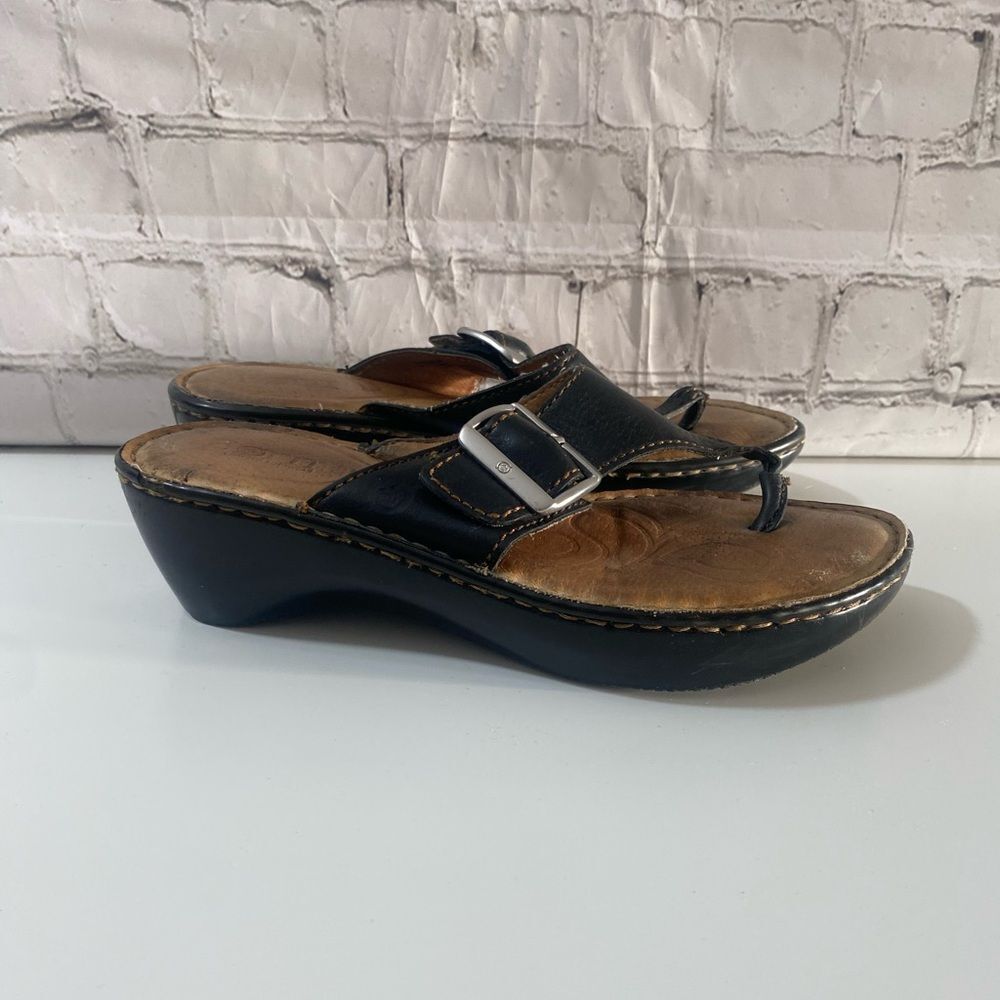 Women's Black Leather Sandals